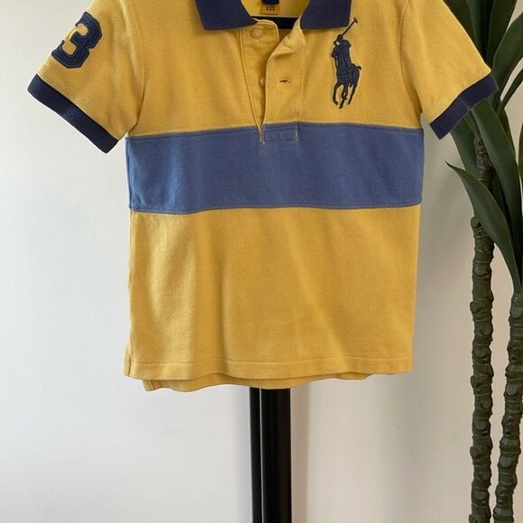 Polo by Ralph Lauren Yellow and Blue Color-Block Polo - Picture 2 of 4